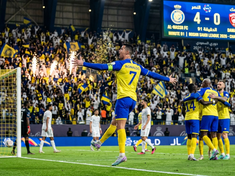 النصر ضد ضمك.. مباراة نارية تحسم صدارة دوري روشن 2026 كرستيانو رونالدو يحرز الهدف الثالث والرابع