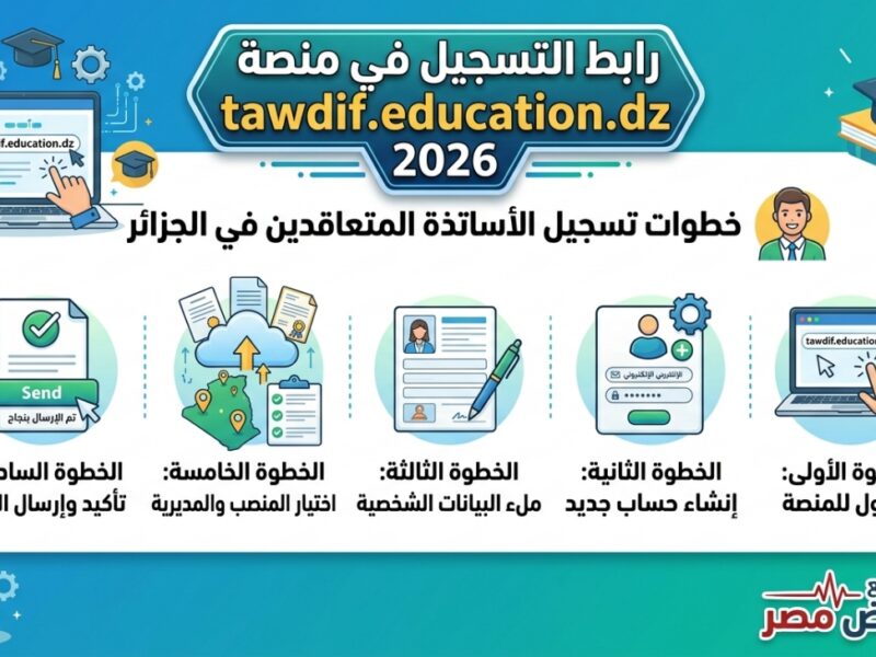 رابط التسجيل في منصة tawdif.education.dz 2026 للأساتذة المتعاقدين في الجزائر